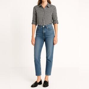 VINTAGE ALLISON DALEY Gingham Button-Up Shirt | MP | Black White | Preppy